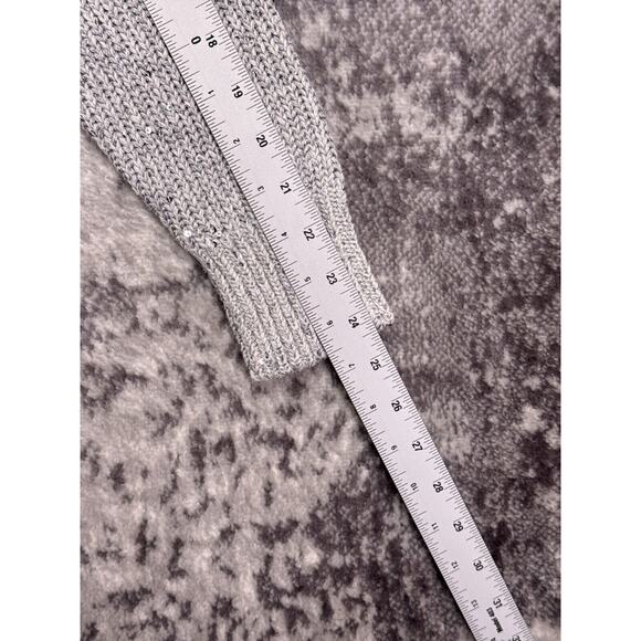 New J Crew Cardigan Small Womens Gray Sequin Chunky Knit Gold Button - Picture 5 of 9